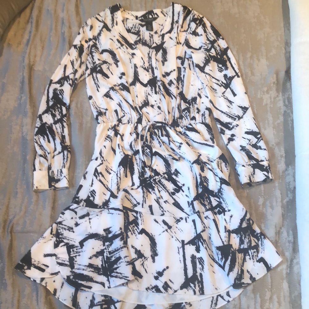 White House Black Market Black and White Dress